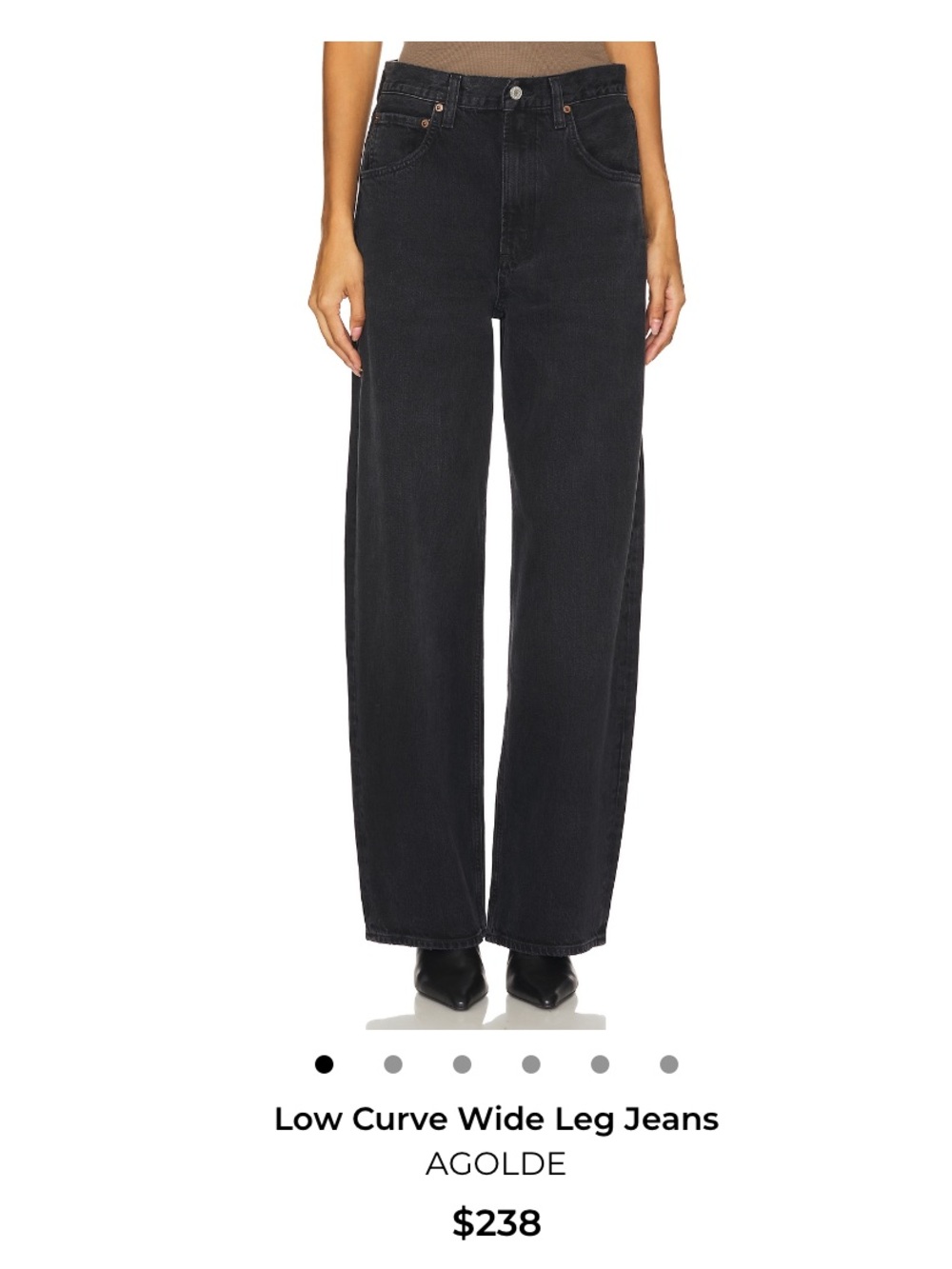 Agolde Black Tar Low Curve Wide-Leg Jeans